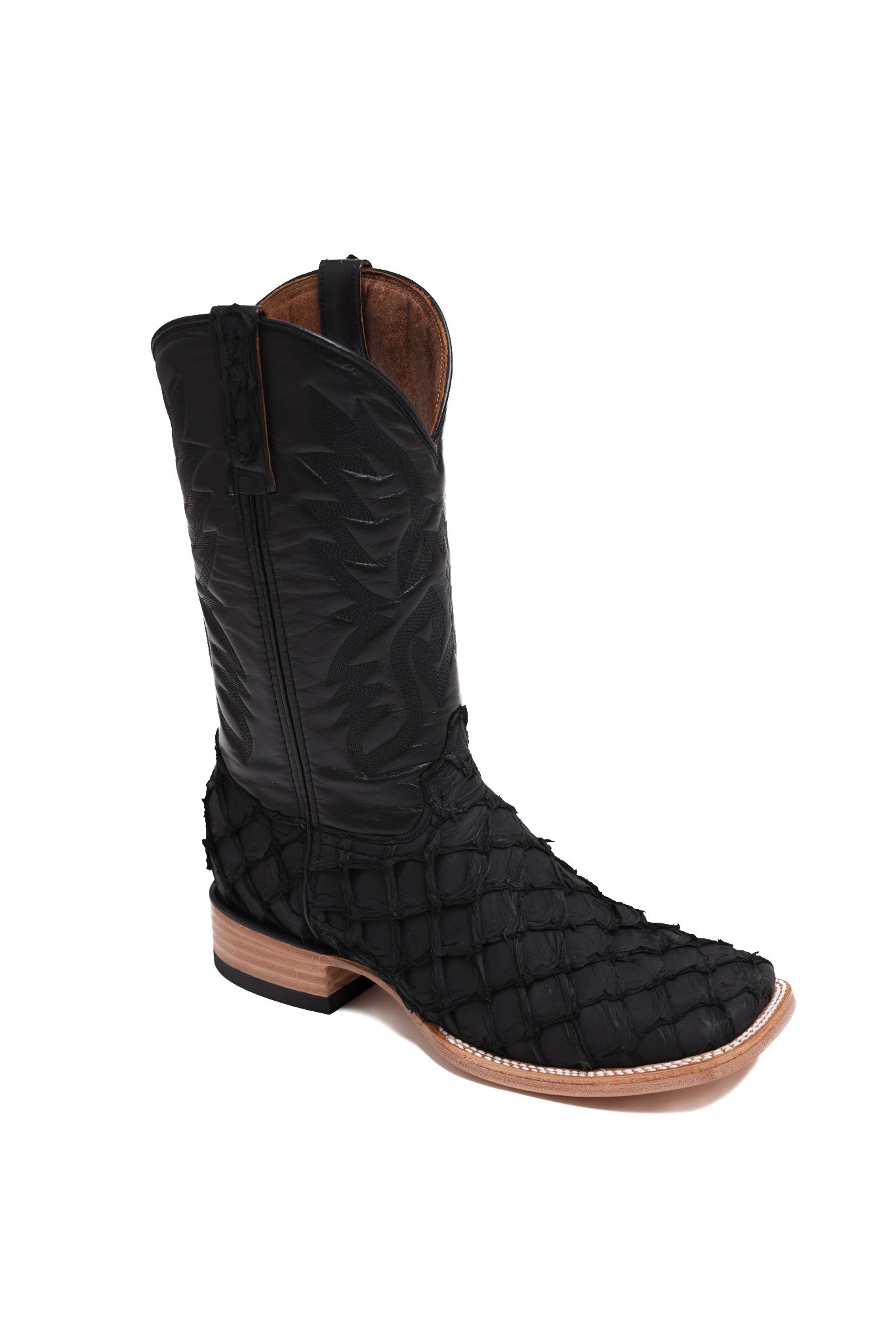 Matte Black Pirarucu Fish Boots