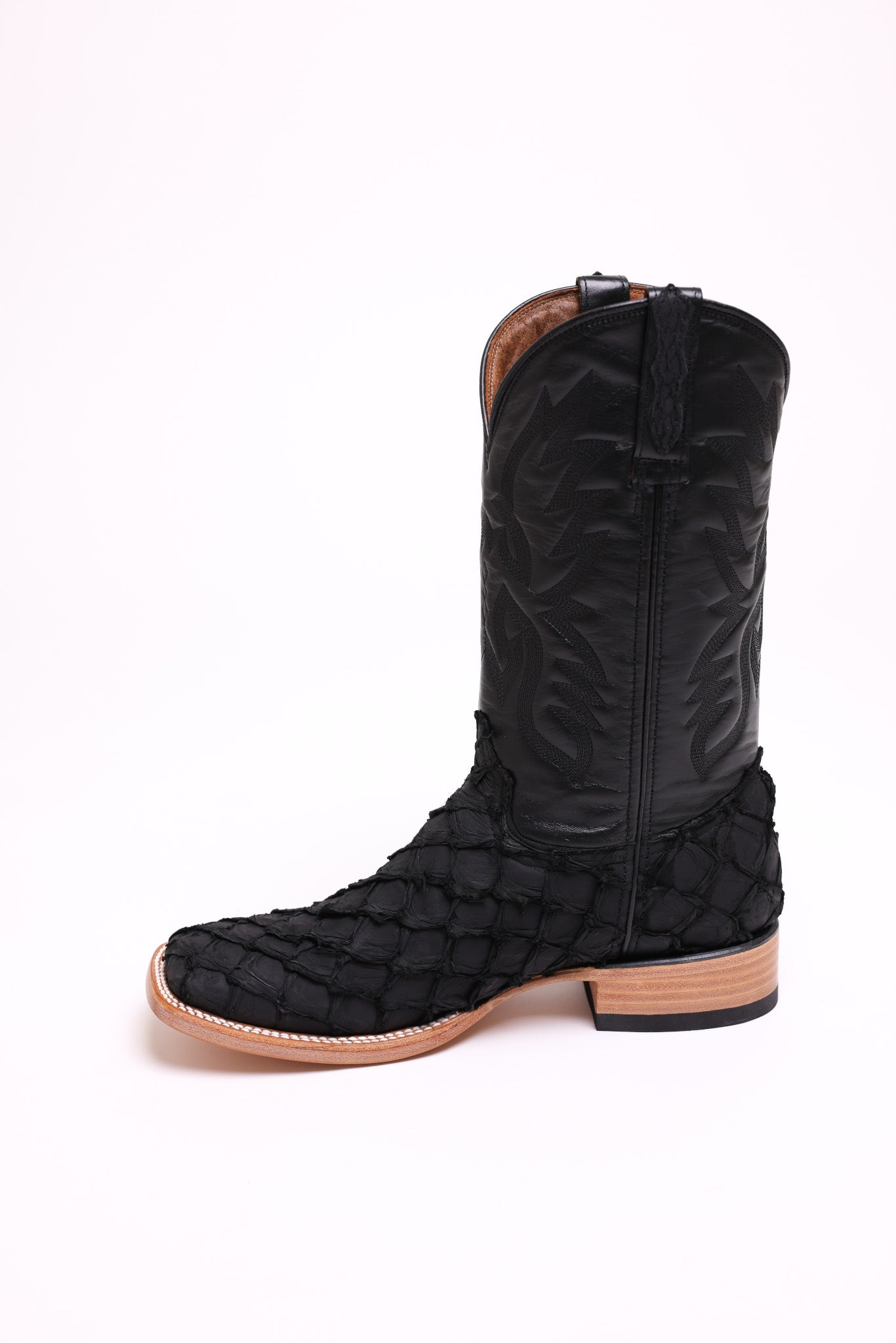 Matte Black Pirarucu Fish Boots