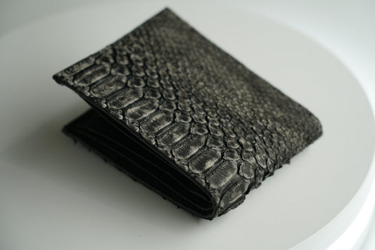 Rustic Black Python Bifold Wallet
