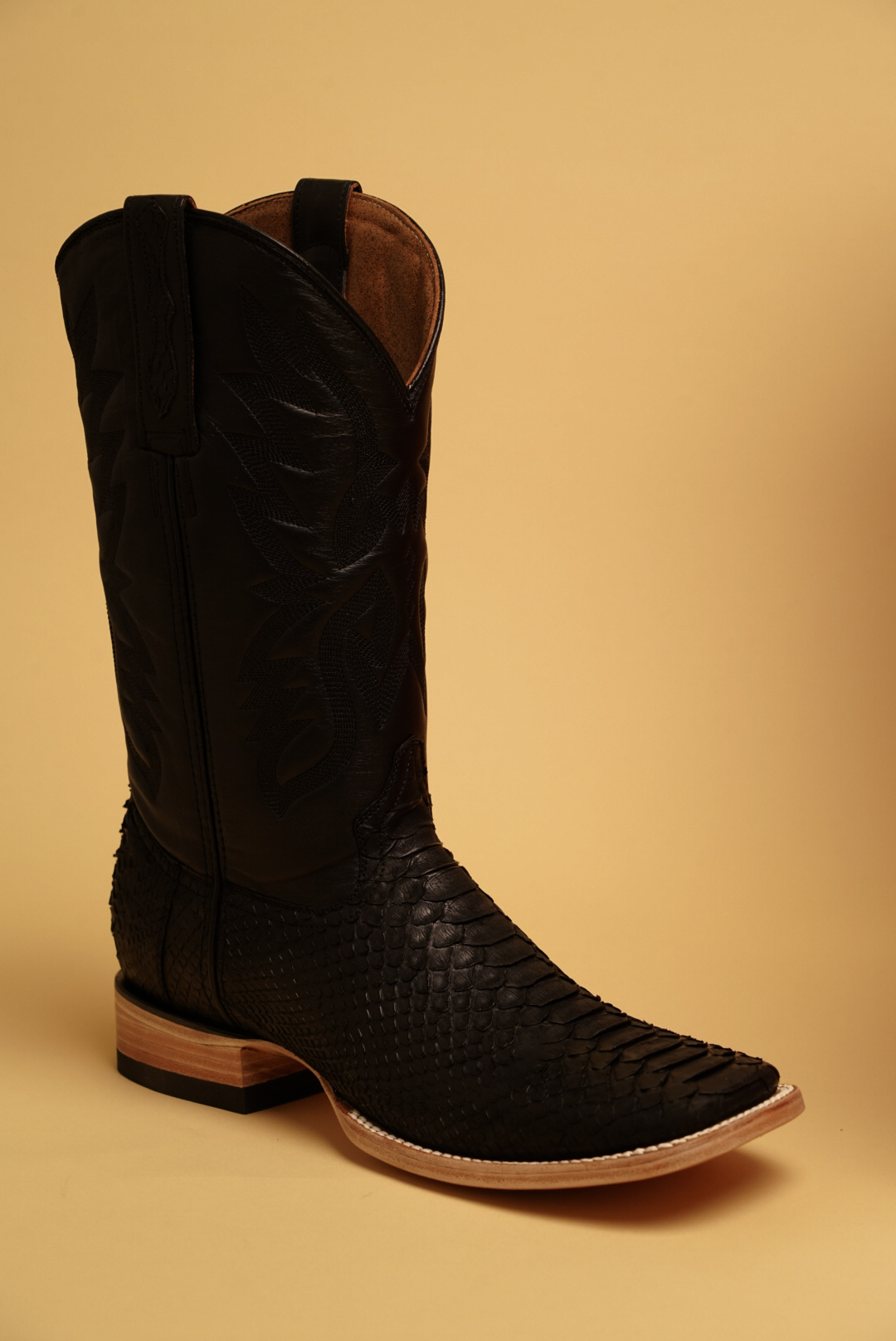 Matte Black Python Boots